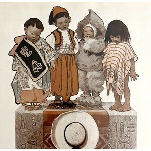 Foreign Children Jessie Willcox Smith 1905 Lithograph Print Stevenson Verse HM1D